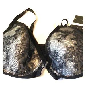 NATORI NWT black lace hook front bra NWT 38DD